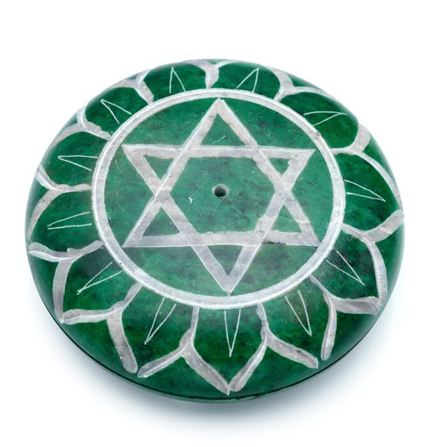 Porte-encens Attrape-cendre Chakra - Galet Pierre Stéalite Sculptée