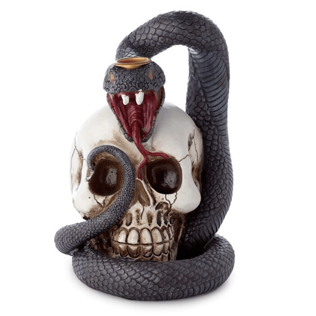 Brûleur d&#039;Encens à Refoulement Reflux Backflow - Serpent &amp; Crâne
